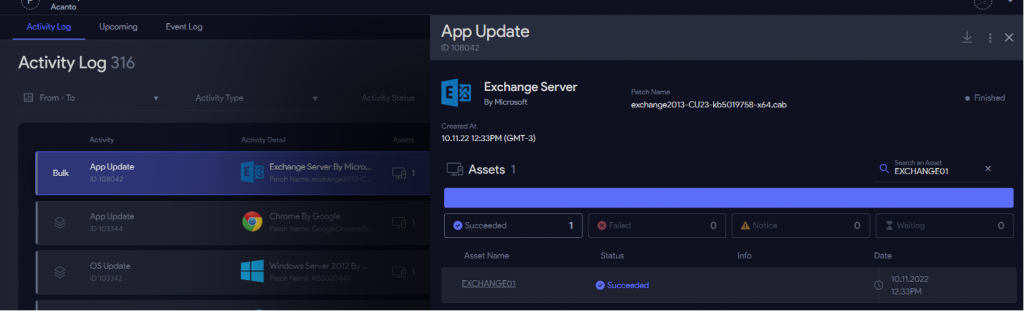 Vulnerabilidad-Visualización de la finalización del proceso de parchado